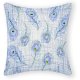 Blue Feather Retro Decorative Pillow Cover 18x18 Inch Farmhouse Custom Pillow Case Funny Decorative Pillow Cover for Women Girls,Anniversary Cotton Pillow Gifts