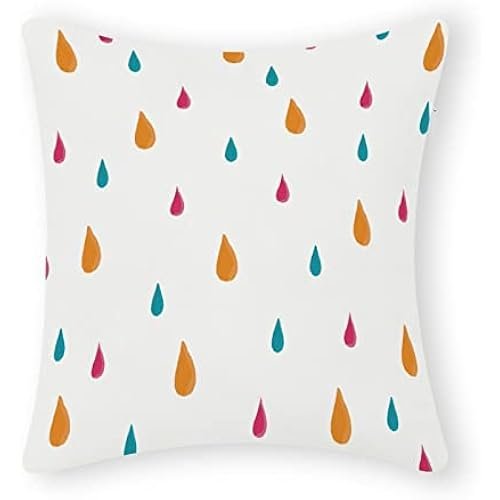 Color Dots Pillow Cover with Zipper Cotton 16x16 Inch Farmhouse Pillow Cover for Office Car Decor Funny Pillow Cover for Women Girls,Wedding Pillow Gifts