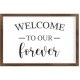 Funny Vintage Wooden Frame Sign 8x12 Inch,Welcome to Our Forever Farmhouse Wooded Sign for Home Entrance Decor Ready to Hang Wall Art Holiday Sign Gifts