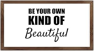 Funny Vintage Wooden Frame Sign 12x22 Inch,Be Your Own Kind of Beautiful Farmhouse Wooded Sign for Home Entrance Decor Ready to Hang Wall Art Holiday Sign Gifts
