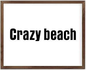 Funny Vintage Wooden Frame Sign 16x20 Inch,Crazy Beach Farmhouse Wooded Sign for Home Entrance Decor Ready to Hang Wall Art Holiday Sign Gifts