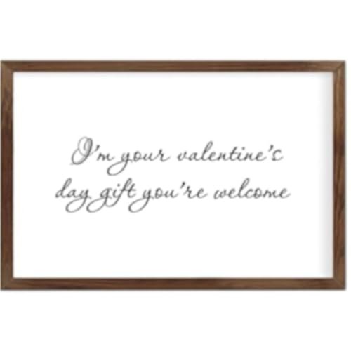 Farmhouse Rustic Wood Framed Signs 8x12 Inch, Your Valentine Day Gift You Welcome Wooden Sign with Frame Wood Sign Wall Plaque Art for Kitchen Dinning Room Home Decor
