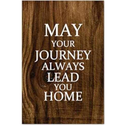 Rustic Wood Signs 16x24 Inch,May Your Journey Always Lead You Home Farmhouse Wood Plaque Craft Wall Art Hanging Sign Decorative Wooden Sign for Door Kitchen Home Decor Housewarming Gift