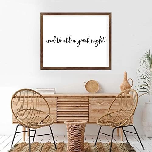 Funny Vintage Wooden Frame Sign 16x20 Inch,and to All A Good Night Farmhouse Wooded Sign for Home Entrance Decor Ready to Hang Wall Art Holiday Sign Gifts