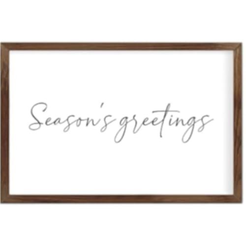 Funny Vintage Wooden Frame Sign 8x12 Inch,Season Greetings Farmhouse Wooded Sign for Home Entrance Decor Ready to Hang Wall Art Holiday Sign Gifts