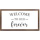 Funny Vintage Wooden Frame Sign 12x22 Inch,Welcome to Our Forever Farmhouse Wooded Sign for Home Entrance Decor Ready to Hang Wall Art Holiday Sign Gifts