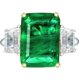 Rectangular Lab Emerald Gemstone Ring Colored Gemstone Men‘s Women’s Gifts Family; Friends Jewelry Birthday Gifts Anniversary Wedding Festival Activities Daily, Size US 5