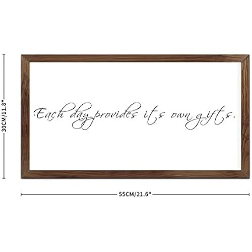Funny Vintage Wooden Frame Sign 12x22 Inch,Each Day Provides Its Own Gifts.Farmhouse Wooded Sign for Home Entrance Decor Ready to Hang Wall Art Holiday Sign Gifts