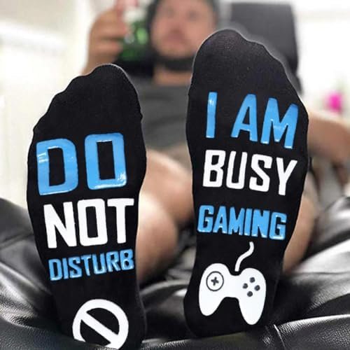Funny Christmas Gifts,Do Not Disturb I'm Gaming Socks Novelty Gamer Socks Great Gifts For Teen Boys Kids Mens Game Lovers