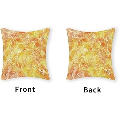 Cute Cotton Pillowcase with Zipper 18x18 Inch,Butterfly Pillow Cases for Sofa Couch Chair Decor,Pillowcase for Friends Family Holiday Pillow Gifts