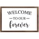 Funny Vintage Wooden Frame Sign 8x12 Inch,Welcome to Our Forever Farmhouse Wooded Sign for Home Entrance Decor Ready to Hang Wall Art Holiday Sign Gifts