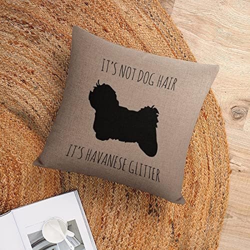 Its Not Dog Hair Its Havanese Glitter Pillow Case,Havanese Decor,Havanese Lover Gift,Havanese Mom Gift,Havanese Mom,Havanese Pillow 18x18; Decorative Pillow Cover Case