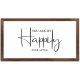 Funny Vintage Wooden Frame Sign 12x22 Inch,You are My Happily Ever After Farmhouse Wooded Sign for Home Entrance Decor Ready to Hang Wall Art Holiday Sign Gifts