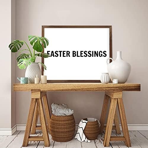 Funny Vintage Wooden Frame Sign 16x20 Inch,Easter Blessings Farmhouse Wooded Sign for Home Entrance Decor Ready to Hang Wall Art Holiday Sign Gifts