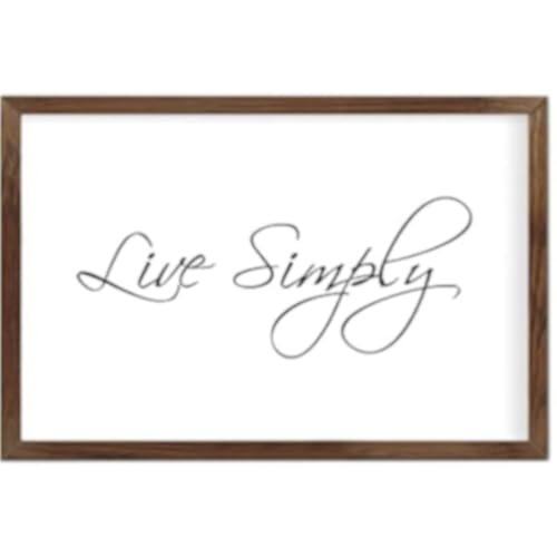 Funny Vintage Wooden Frame Sign 8x12 Inch,Live Simply Farmhouse Wooded Sign for Home Entrance Decor Ready to Hang Wall Art Holiday Sign Gifts