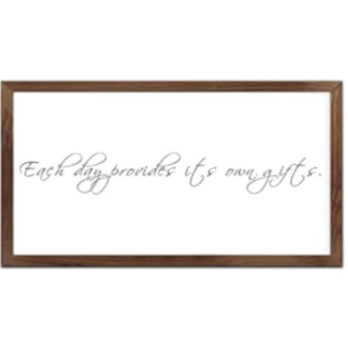 Funny Vintage Wooden Frame Sign 12x22 Inch,Each Day Provides Its Own Gifts.Farmhouse Wooded Sign for Home Entrance Decor Ready to Hang Wall Art Holiday Sign Gifts
