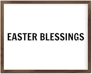Funny Vintage Wooden Frame Sign 16x20 Inch,Easter Blessings Farmhouse Wooded Sign for Home Entrance Decor Ready to Hang Wall Art Holiday Sign Gifts