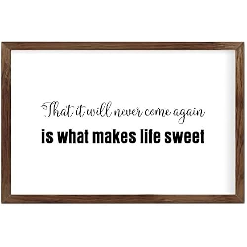 Funny Vintage Wooden Frame Sign 8x12 Inch,That It Will Never Come Again is What Makes Life Sweet Farmhouse Wooded Sign for Home Entrance Decor Ready to Hang Wall Art Holiday Sign Gifts