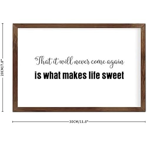 Funny Vintage Wooden Frame Sign 8x12 Inch,That It Will Never Come Again is What Makes Life Sweet Farmhouse Wooded Sign for Home Entrance Decor Ready to Hang Wall Art Holiday Sign Gifts