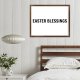 Funny Vintage Wooden Frame Sign 16x20 Inch,Easter Blessings Farmhouse Wooded Sign for Home Entrance Decor Ready to Hang Wall Art Holiday Sign Gifts