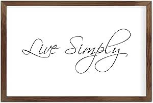 Funny Vintage Wooden Frame Sign 8x12 Inch,Live Simply Farmhouse Wooded Sign for Home Entrance Decor Ready to Hang Wall Art Holiday Sign Gifts
