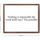 Funny Vintage Wooden Frame Sign 16x20 Inch,Nothing is Impossible The Word Itself Says I'm Possible Farmhouse Wooded Sign for Home Entrance Decor Ready to Hang Wall Art Holiday Sign Gifts