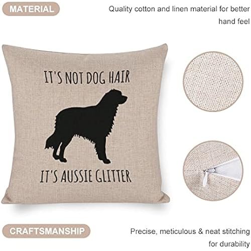Its Not Dog Hair Its Aussie Glitter Pillow Cover,Australian Shepherd Dog,Aussie Decor,Australian Shepherd Mom,Aussie Dog Lover Gift 20"x20" Decorative Pillow Cover Case