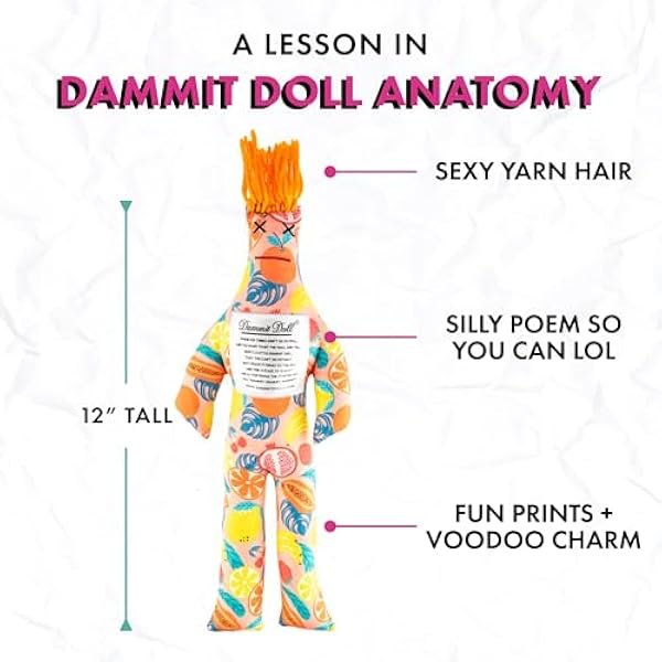 Dammit Doll - Classic Random Color, Stress Relief - Gag Gift - 1 Doll