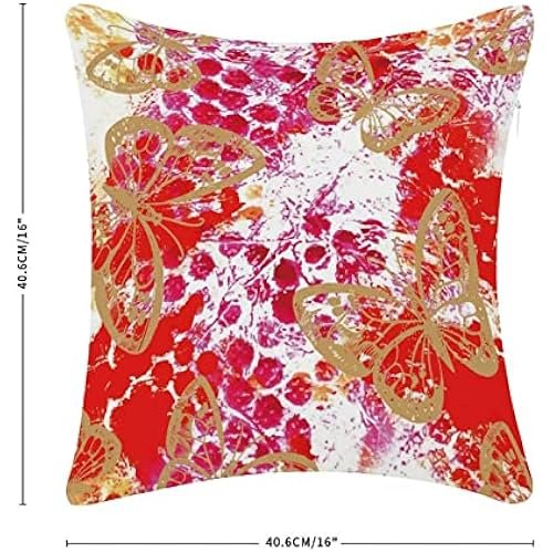 Butterfly Cushion Cover with Zipper Cotton 16x16 Inch Farmhouse Personalized Pillow Cover Funny Cushion Cover for Women Girls,Father's Day Pillow Gifts