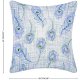 Blue Feather Retro Decorative Pillow Cover 18x18 Inch Farmhouse Custom Pillow Case Funny Decorative Pillow Cover for Women Girls,Anniversary Cotton Pillow Gifts