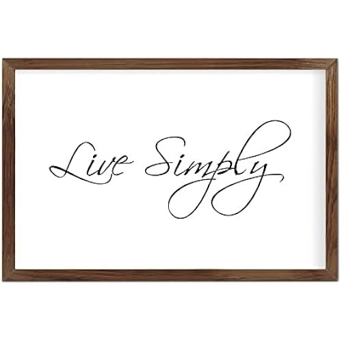 Funny Vintage Wooden Frame Sign 8x12 Inch,Live Simply Farmhouse Wooded Sign for Home Entrance Decor Ready to Hang Wall Art Holiday Sign Gifts