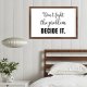 Funny Vintage Wooden Frame Sign 8x12 Inch, Fight The Problem,Decide It Farmhouse Wooded Sign for Home Entrance Decor Ready to Hang Wall Art Holiday Sign Gifts