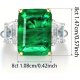Rectangular Lab Emerald Gemstone Ring Colored Gemstone Men‘s Women’s Gifts Family; Friends Jewelry Birthday Gifts Anniversary Wedding Festival Activities Daily, Size US 5