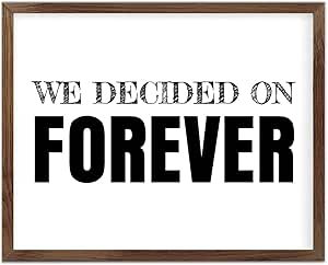 Funny Vintage Wooden Frame Sign 16x20 Inch,We Decided On Forever Farmhouse Wooded Sign for Home Entrance Decor Ready to Hang Wall Art Holiday Sign Gifts