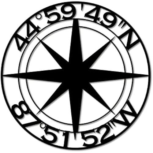 Compass Star Personalized Metal Signs  for Indoor Outdoor Front Door Hanger Metal Wall Art Home Decor