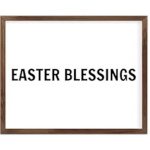 Funny Vintage Wooden Frame Sign 16x20 Inch,Easter Blessings Farmhouse Wooded Sign for Home Entrance Decor Ready to Hang Wall Art Holiday Sign Gifts