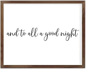Funny Vintage Wooden Frame Sign 16x20 Inch,and to All A Good Night Farmhouse Wooded Sign for Home Entrance Decor Ready to Hang Wall Art Holiday Sign Gifts