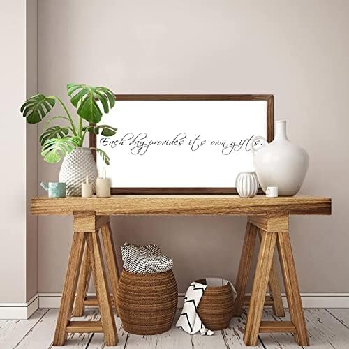 Funny Vintage Wooden Frame Sign 12x22 Inch,Each Day Provides Its Own Gifts.Farmhouse Wooded Sign for Home Entrance Decor Ready to Hang Wall Art Holiday Sign Gifts