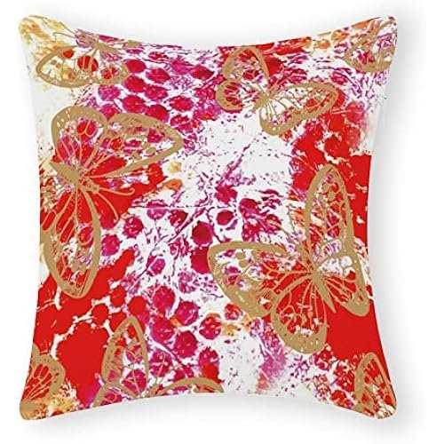 Butterfly Cushion Cover with Zipper Cotton 16x16 Inch Farmhouse Personalized Pillow Cover Funny Cushion Cover for Women Girls,Father's Day Pillow Gifts