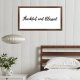 Funny Vintage Wooden Frame Sign 12x22 Inch,Thankful and Blessed Farmhouse Wooded Sign for Home Entrance Decor Ready to Hang Wall Art Holiday Sign Gifts