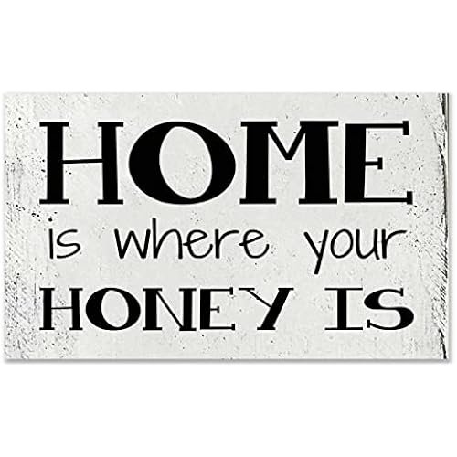 Wooden Signs Home is Where Your Honey is Custom Rustic Wood Sign Wood Gift 20x12 inch