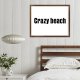 Funny Vintage Wooden Frame Sign 16x20 Inch,Crazy Beach Farmhouse Wooded Sign for Home Entrance Decor Ready to Hang Wall Art Holiday Sign Gifts