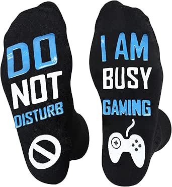 Funny Christmas Gifts,Do Not Disturb I'm Gaming Socks Novelty Gamer Socks Great Gifts For Teen Boys Kids Mens Game Lovers