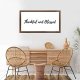 Funny Vintage Wooden Frame Sign 12x22 Inch,Thankful and Blessed Farmhouse Wooded Sign for Home Entrance Decor Ready to Hang Wall Art Holiday Sign Gifts