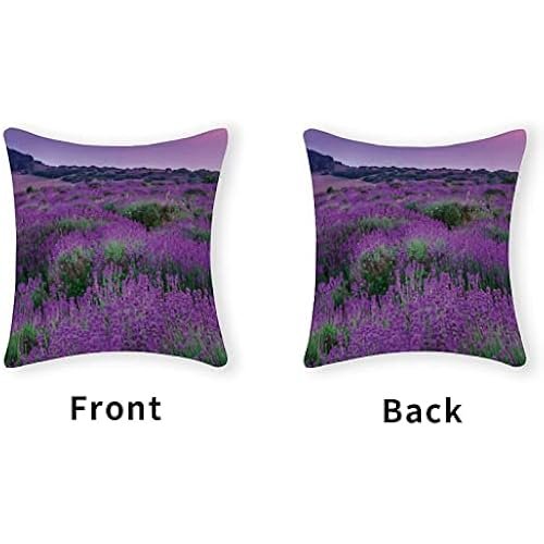 Lavender Cushion Cover with Zipper Cotton 16x16 Inch Farmhouse Pillow Cases for Home Decor Funny Cushion Cover for Women Girls,Housewarming Pillow Gifts