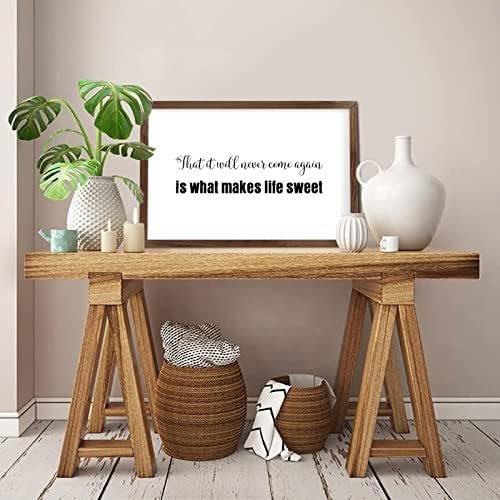 Funny Vintage Wooden Frame Sign 8x12 Inch,That It Will Never Come Again is What Makes Life Sweet Farmhouse Wooded Sign for Home Entrance Decor Ready to Hang Wall Art Holiday Sign Gifts