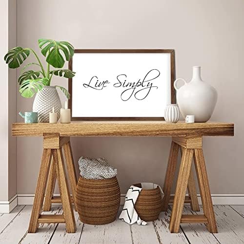 Funny Vintage Wooden Frame Sign 8x12 Inch,Live Simply Farmhouse Wooded Sign for Home Entrance Decor Ready to Hang Wall Art Holiday Sign Gifts