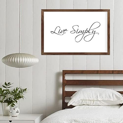 Funny Vintage Wooden Frame Sign 8x12 Inch,Live Simply Farmhouse Wooded Sign for Home Entrance Decor Ready to Hang Wall Art Holiday Sign Gifts
