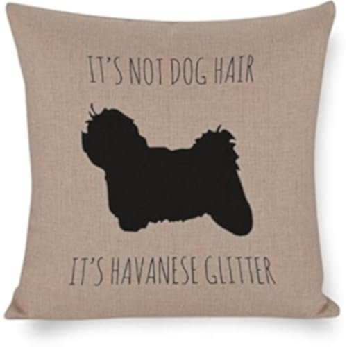 Its Not Dog Hair Its Havanese Glitter Pillow Case,Havanese Decor,Havanese Lover Gift,Havanese Mom Gift,Havanese Mom,Havanese Pillow 18x18; Decorative Pillow Cover Case