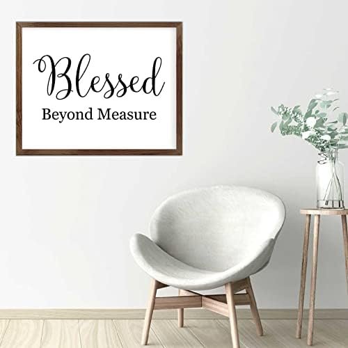 Funny Vintage Wooden Frame Sign 16x20 Inch,Blessed Beyond Measure Farmhouse Wooded Sign for Home Entrance Decor Ready to Hang Wall Art Holiday Sign Gifts